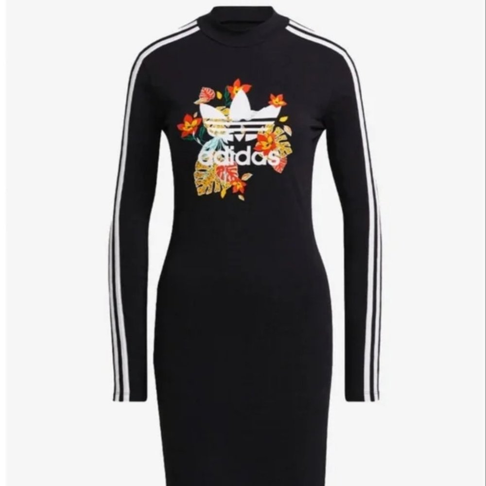 NWT Adidas Her Studio London Floral Bodycon Dress M